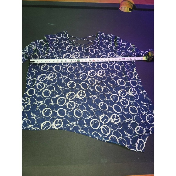 Avenue Women's Blue Polyester Round Neck Long Sleeve Pullover Blouse Size 22/24 - Picture 12 of 13